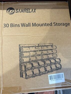 30-Bin Wall Mounted Storage Organizer - Brown